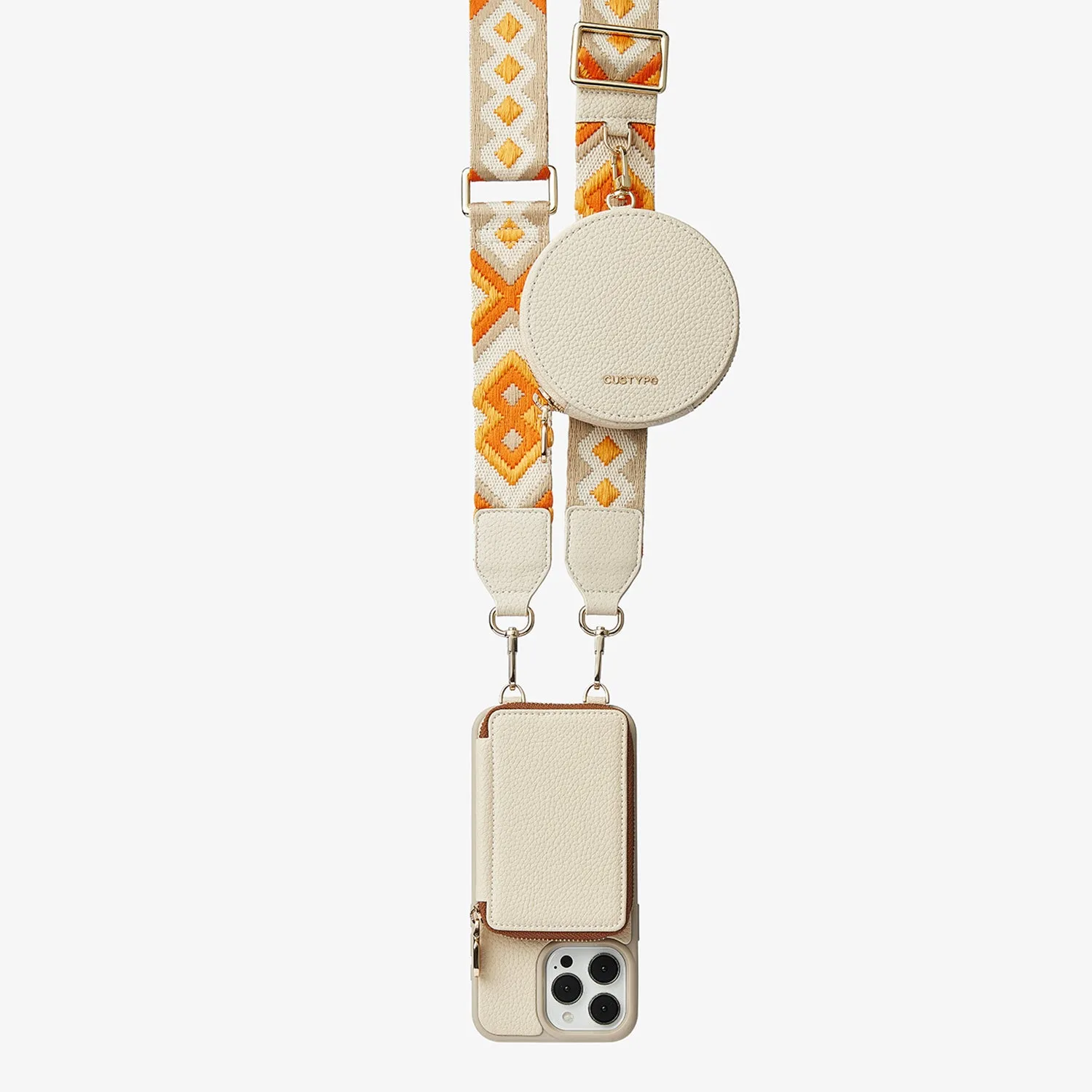 Vivid Kit- Webbing Crossbody Phone Case Round Pouch Set Minimal Build Texture Fashion Forward