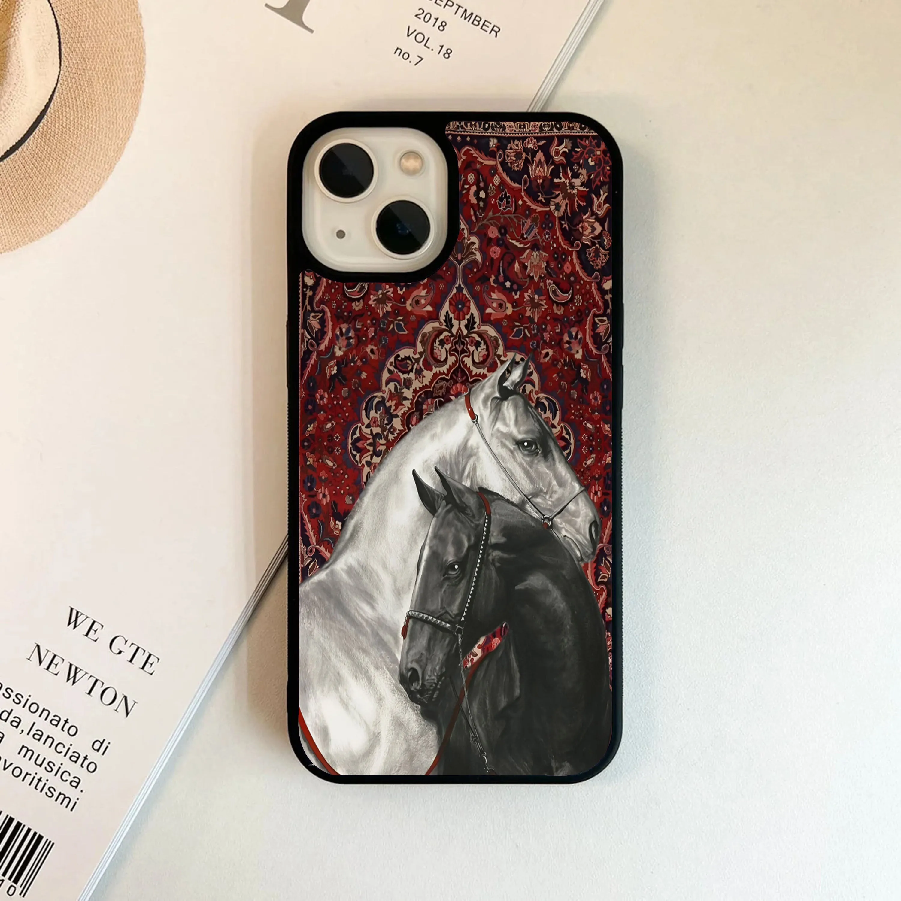 White&black unicorn Printed Protective case Vivid Surface Detail
