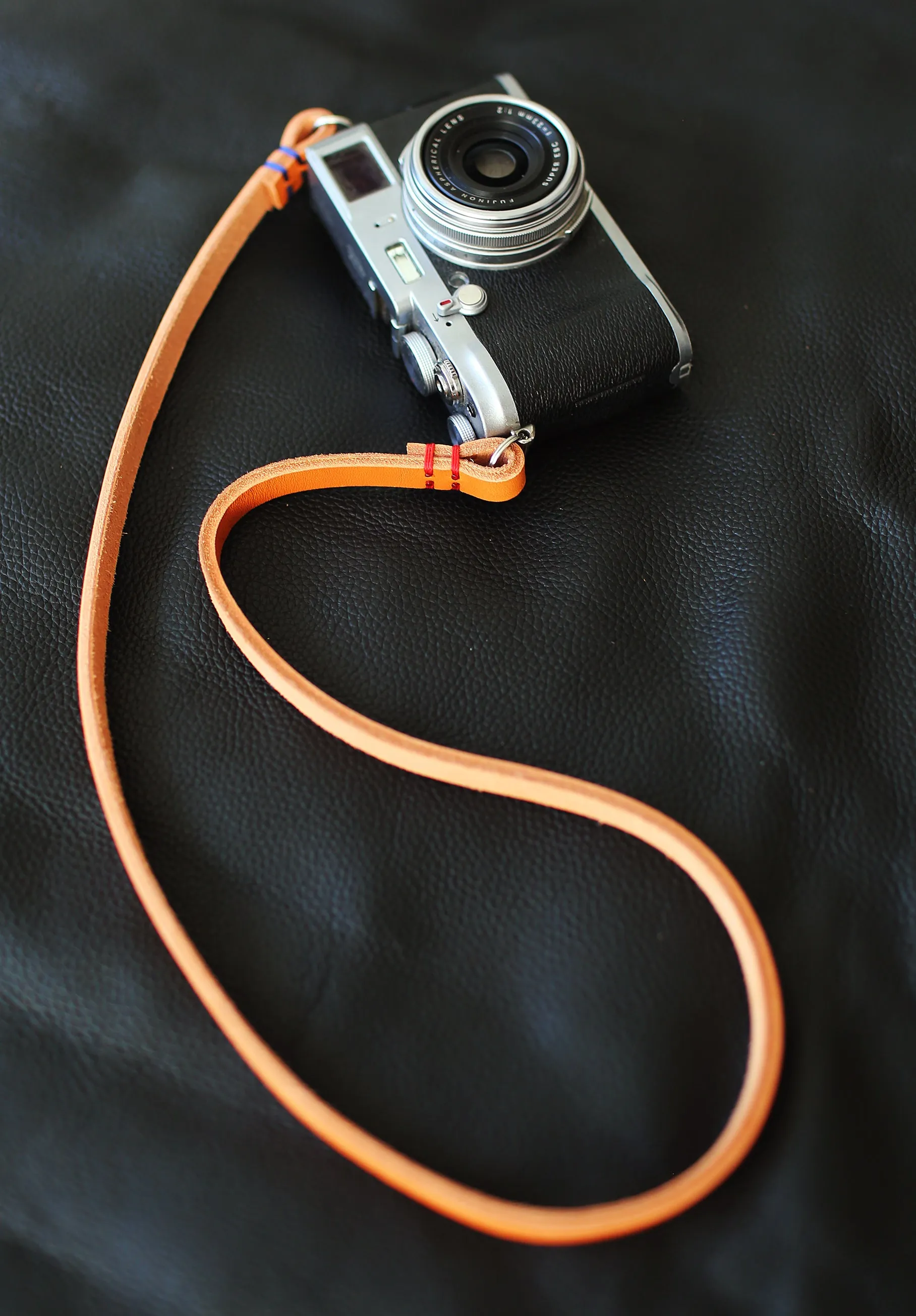 Windmup 10mm thick light brown leather handmade camera neck shoulder strap boating Party Band