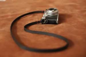Mobile Holder Shock Absorbent Gear Windmup Black Handmade Leather Camera Strap