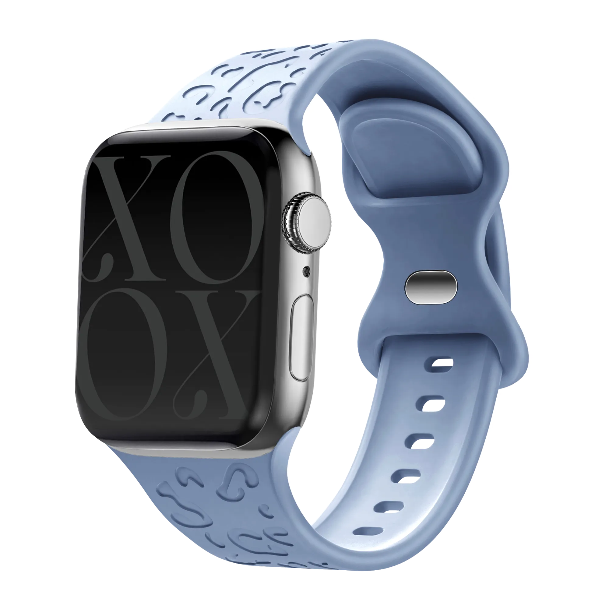 xoxo Wildhearts Apple Watch Silicone Strap Leopard Print (Light Blue) Elegant Lifestyle Accessory
