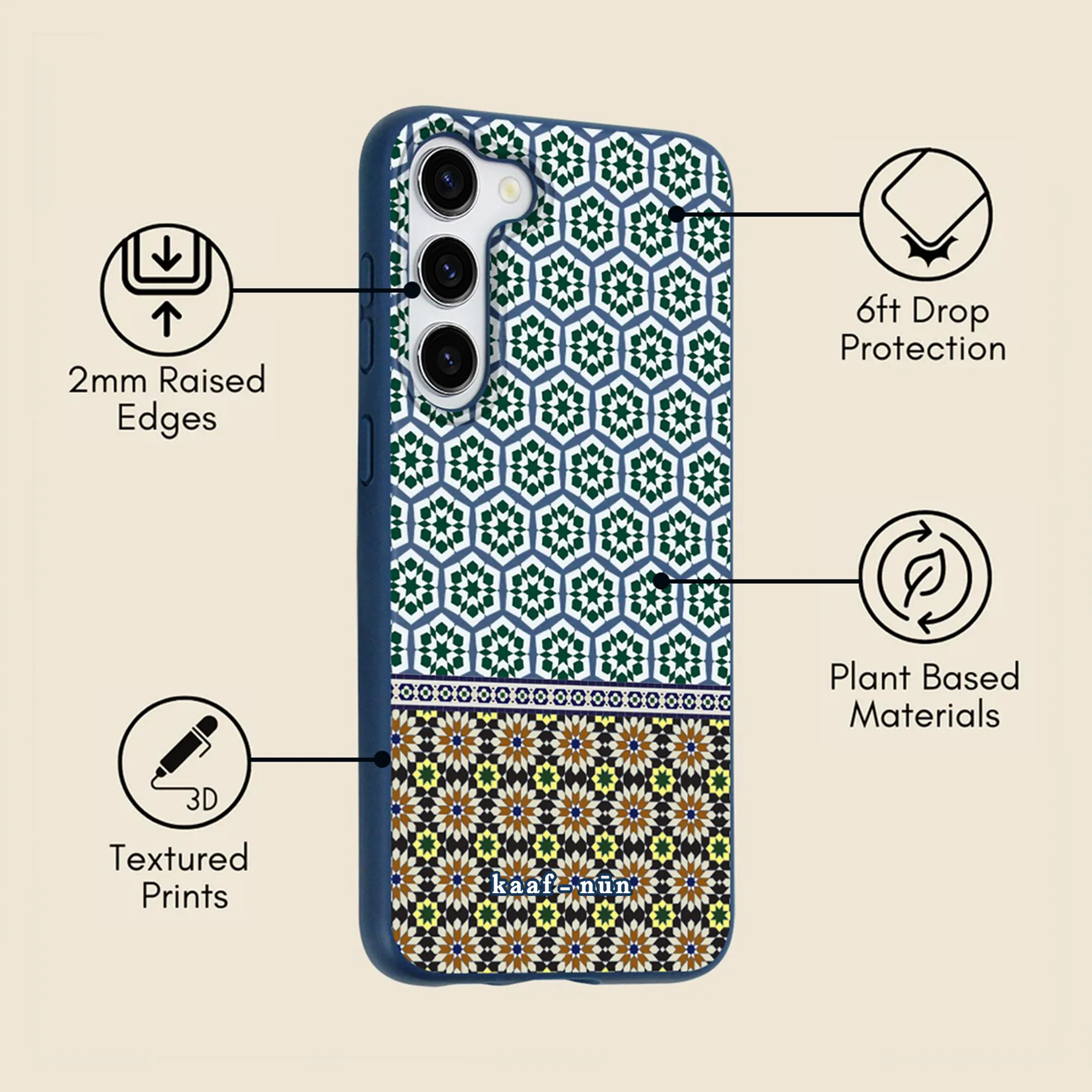 Zellij Moroccan Samsung Phone Case Clear Finish